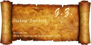 Gying Zerind névjegykártya